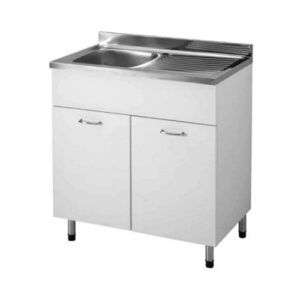 111021 Mobile sottolavello completo di lavello inox vasca a sinistra 100x50xh91,5 BIANCO COLAVENE