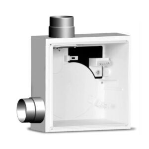 11569 Scatola incasso per Quadro Evo, valvola antifuoco K90, involucro in refrattario, scarico lato superiore, estrazione seconda utenza lato sinistro QE-B I K90 S 2L VORTICE