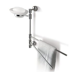 1518-C Portasapone con porta salviette orientabile cromato 22 cm RIVIERA TL BATH - immagine 1