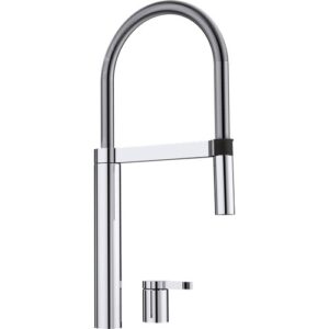 1519784 Miscelatore acciaio inox leva comandi separata con doccetta magnetica CULINA-S Duo Acciaio Massiccio Sat. Opaco BLANCO - immagine 1