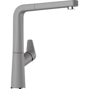 1521279 Miscelatore con canna leggermente inclinata con doccetta AVONA-S Alumetallic BLANCO - immagine 1