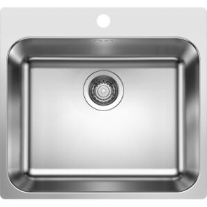 1523362 Lavello Sopratop e filotop acciaio Inox spazzolato 530x490mm con fascia miscelatore Saltarello incluso SUPRA 500 IF/A - R12 BLANCO