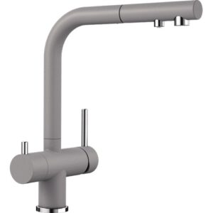 1525201 Miscelatore a 3 vie comandi ed erogatori separati e doccetta estraibile FONTAS-S II - 3 vie - Alumetallic BLANCO - immagine 1