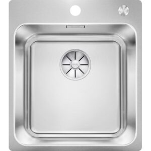 1526119 Lavello sopratop/filotop con scarico e inFino e troppopieno rettangolare con fascia miscelatore 575x430mm SOLIS 400-IF/A BLANCO