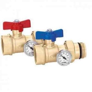 391177S1 Coppia valvole di intercettazione a sfera. Con termometro CALEFFI - immagine 1