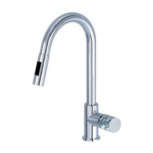 168600 Miscelatore lavello con bocca girevole e doccetta estraibile EURORAMA