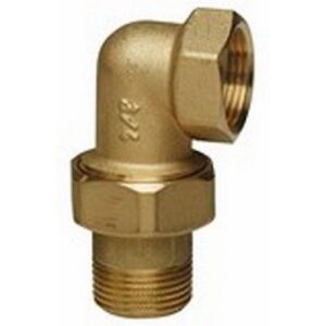 3083.01 BOCCHETTONE M.F. CURVO IN 3 PEZZI TENUTA O-RING SABBIATO GIALLO 3/8 - immagine 1