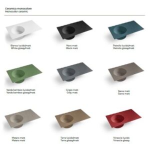 C32139RO Lavabo in ceramica 1 vasca a Dx con foro per rubinetteria 120x48 Skyland NERO MATT COLAVENE - immagine 2
