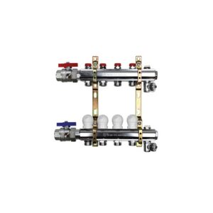 220/2-07-06E Collettore con detentori e sfoghi aria manuali attacchi 3/4" e kit E 1-1/4"x 6 vie TE-SA - immagine 1