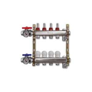 220ATT2-06-12E3 Collettore inox con flussimetri att.3/4" sfogo aria manuale 1"x 12 vie TE-SA - immagine 1