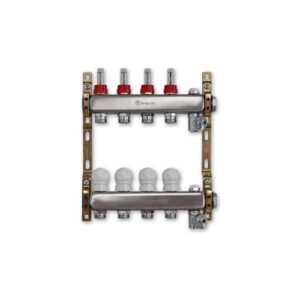 220ATT2-07-08D Collettore inox con flussimetri att.3/4" sfoghi aria manuali 1-1/4"x 8 vie TE-SA - immagine 1