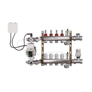223ATTIN-06-09 Gruppo di regolazione impianto radiante inox DX 1"x 9 vie TE-SA