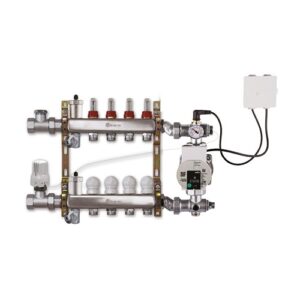 223ATTINSX-06-07 Gruppo di regolazione impianto radiante inox SX 1"x 7 vie TE-SA