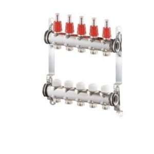 2345-2500G006 Collettore Inox Di Mandata Con Misuratori Di PortataPortata E Collettore Di Ritorno 1"X 3/4" Eurokonus 6 Vie S.R.