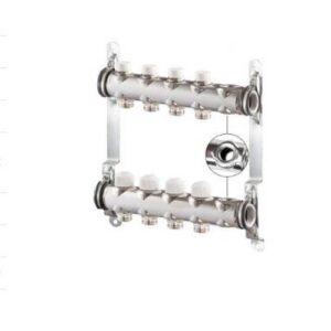 2348-2500G004 Collettore Inox Con Detentori E Valvole 1" X 3/4" Eurokonus 4 Vie +1 Via Libera S.R.