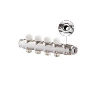 2353-2500G013 Collettore Di Ritorno Inox FF 1" 13 Vie +1 Libera 3/4" Eurokonus Con Valvole Termiche S.R.