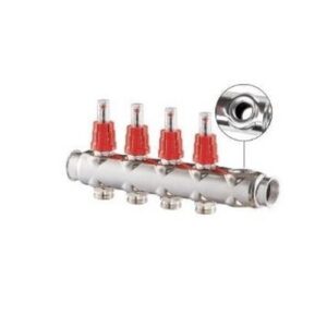 2354-2500G013 Collettore Di Mandata Inox FF 1" 13Vie+ 1 Libera 3/4" Eurokonus Con Misuratori Di Portata S.R.