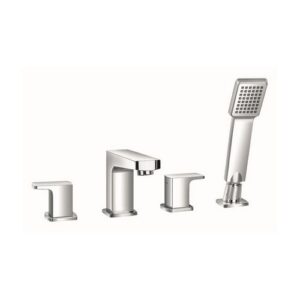 2419.4.201 KAMA MISCELATORE VASCA/DOCCIA A 4 FORI MONTATO A BORDO VASCA OTTONE VSA - immagine 1