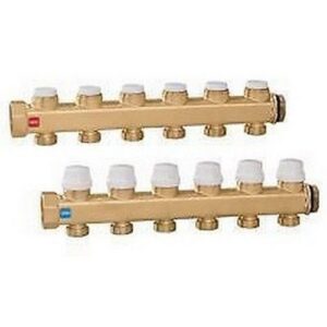 662645 1" Coppia collettori valvole di intercettazione e detentori CALEFFI - immagine 1