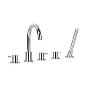 2719.5.207 CANADIAN MISCELATORE VASCA/DOCCIA A 5 FORI A BORDO VASCA OTTONE VSA - immagine 1