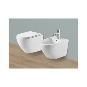 400063 Vaso sospeso scarico tornado in ceramica con copriwc serie Spin FERIDRAS