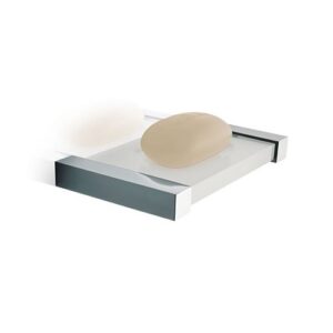 4501-C-AZ Portasapone cromato a parete in plexiglass azzurro EDEN TL BATH