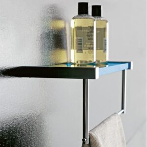 4538-C-RS Mensola bidet cromata con porta salviette in plexiglass rosa EDEN TL BATH - immagine 1