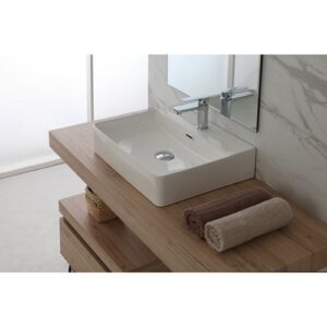 500006 Lavabo in ceramica appoggio o sospeso 50x42x13cm FERIDRAS