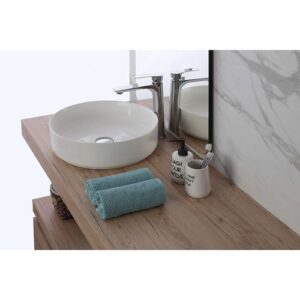 500020 Lavabo da appoggio in ceramica bianco lucido D.40cm FERIDRAS