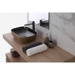 500022 Lavabo da appoggio in ceramica nero 45.5 x 32.5 x 13.5 FERIDRAS