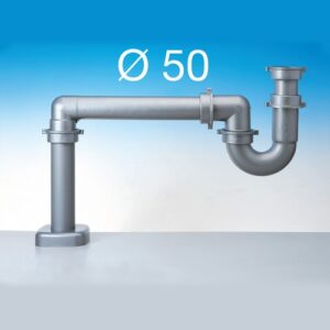 5133.092 Sifone 5133 P/U 2" Tubo Pp Ø50 X 60 Cm Metallizzat Lira