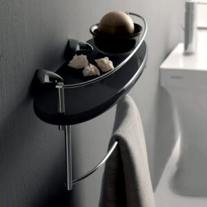 5538-C-VR Mensola bidet con porta salviette in plexiglass verde KOR TL BATH - immagine 1