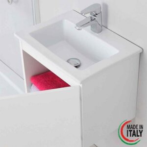 606052 Composizione bagno 50cm laccato bianco Si50 FERIDRAS