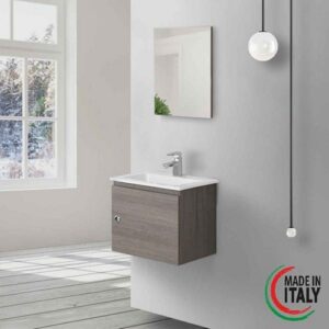 606054 Composizione bagno 50cm rovere scuro Si50 FERIDRAS