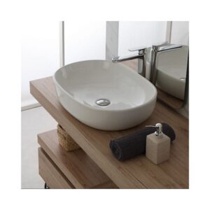 606123 Lavabo da appoggio in ceramica L 60 x H 15 x P 41 Shelf FERIDRAS