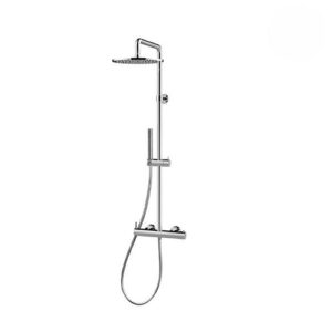 61167.21.018 Colonna doccia con miscelatore monocomando esterno completo di deviatore, soffione e doccetta cromo NEWFORM