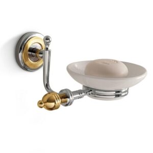 6501C-CO Portasapone a parete cromato oro e ceramica QUEEN TL BATH - immagine 1