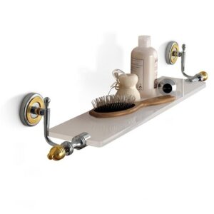 6513-CO Mensola cromata con dettagli oro QUEEN TL BATH - immagine 1
