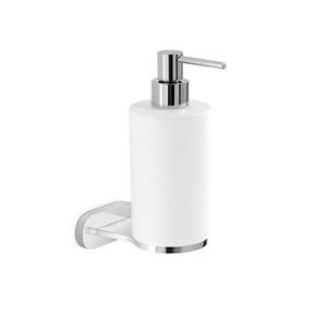 67210.31.028 Dosa sapone a muro ceramica bianca cromo spazzolato NEWFORM