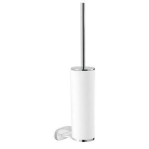 67215.21.018 Porta scopino a muro con scopino ceramica bianca cromo NEWFORM