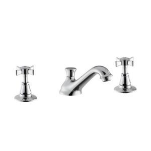 69005.21.018 Gruppo lavabo a 3 fori con scarico da 1"1/4 bocca bassa cromo NEWFORM