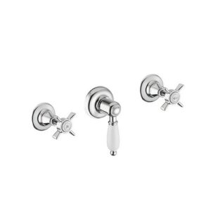 69044.21.018 Gruppo doccia con rubinetti ad incasso da 1/2'' e deviatore a 2 entrate e 3 uscite cromo NEWFORM - immagine 1