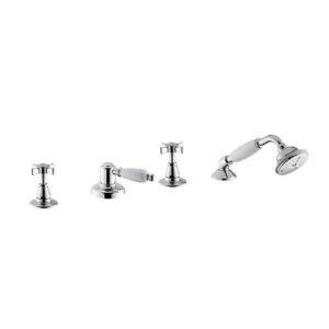 69095C.21.018 Gruppo per bordo vasca 4 fori completo di deviatore e set doccetta, esclusa bocca di erogazione cromo NEWFORM - immagine 1