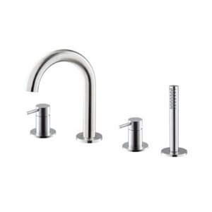 69682XC.50.050 Gruppo bordo vasca completo di bocca di erogazione, deviatore e set doccetta inox NEWFORM