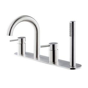 69689XC.50.050 Gruppo bordo vasca completo di bocca di erogazione, deviatore e set doccetta inox NEWFORM