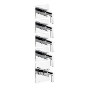 69841E.21.018 Parte esterna miscelatore termostatico multiutenza doccia ad incasso con 4 uscite 3/4" cromo NEWFORM