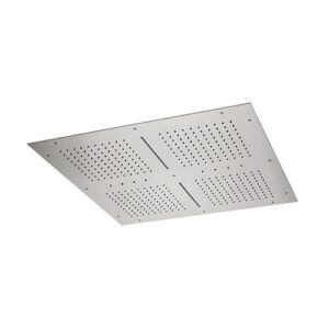 70017.21.018 Soffione rettangolare ad incasso in acciaio con getto pioggia, cascata e sistema di illuminazione multicolore automatico 800mmX800mm cromo NEWFORM - immagine 1