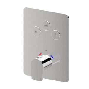 70437E.21.018 Parte esterna miscelatore termostatico ad incasso a 3 uscite con comando cromo NEWFORM - immagine 1