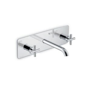 70821E.21.018 Parte esterna gruppo lavabo 3 fori a parete, piastra singola, senza scarico cromo NEWFORM