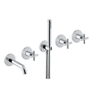 70873E.21.018 Parte esterna gruppo vasca da incasso composto da deviatore a 3 uscite cromo NEWFORM - immagine 1